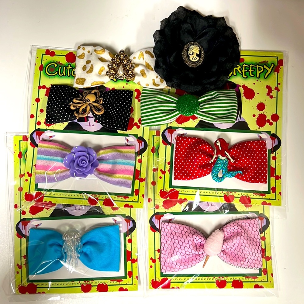Bundle of 8 Cute and Creepy hair clips